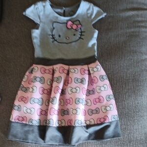 Hello Kitty White and Pink Flutter Sleeve Sundress